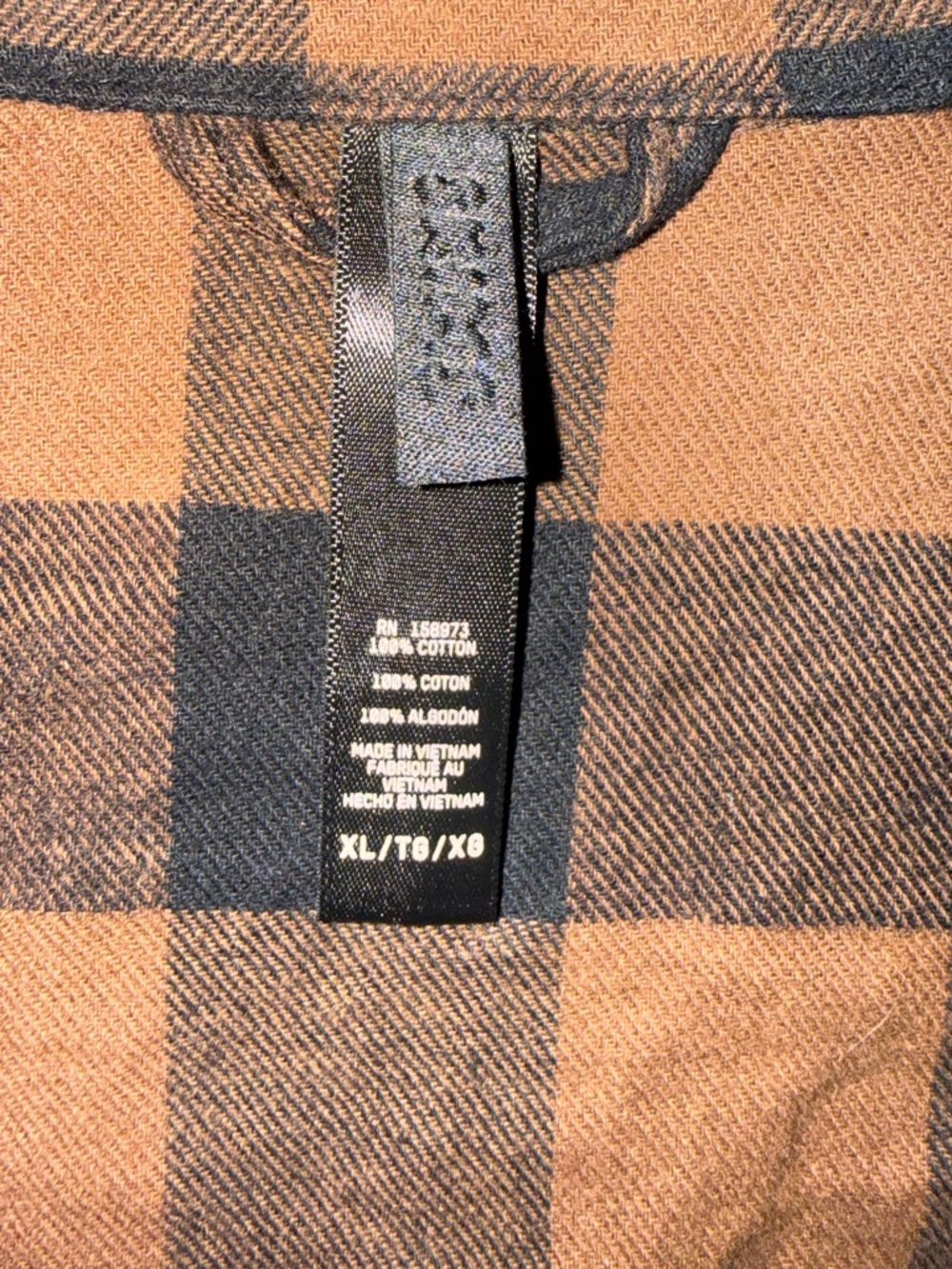 Skims. Buffalo Plaid Sleep Top. Brown/Black. Size XL. - Picture 8 of 10